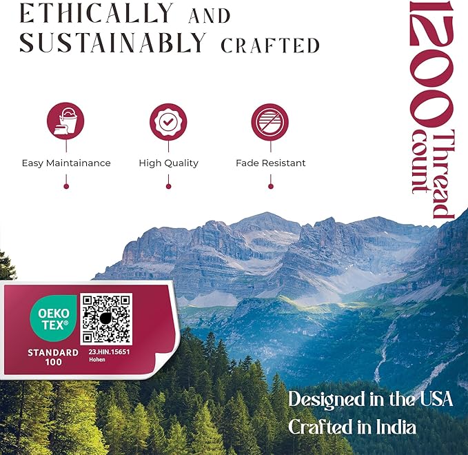 Mayfair Linen 100% Egyptian Cotton Sheets King Size - Luxury 1200 High Thread Count Egyptian Cotton King Size Sheets Set (4 PC, Light Grey), Soft, Cooling, 17" Deep Pocket Sateen Weave Hotel Bedding