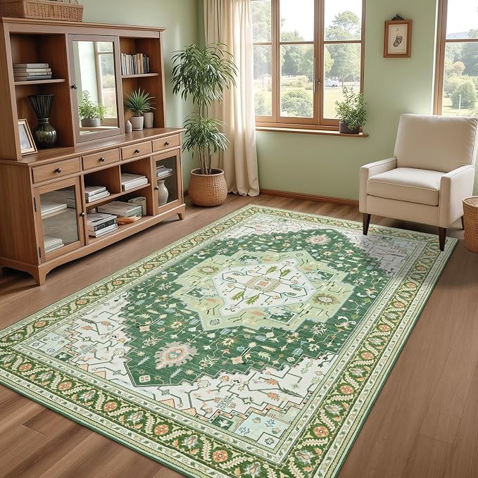 Macgace Washable Vintage Area Rug - Image 3