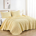Chezmoi Collection Kingston King Size Bedspread Set, 3-Piece Pastel Yellow by ChezmoiCollection