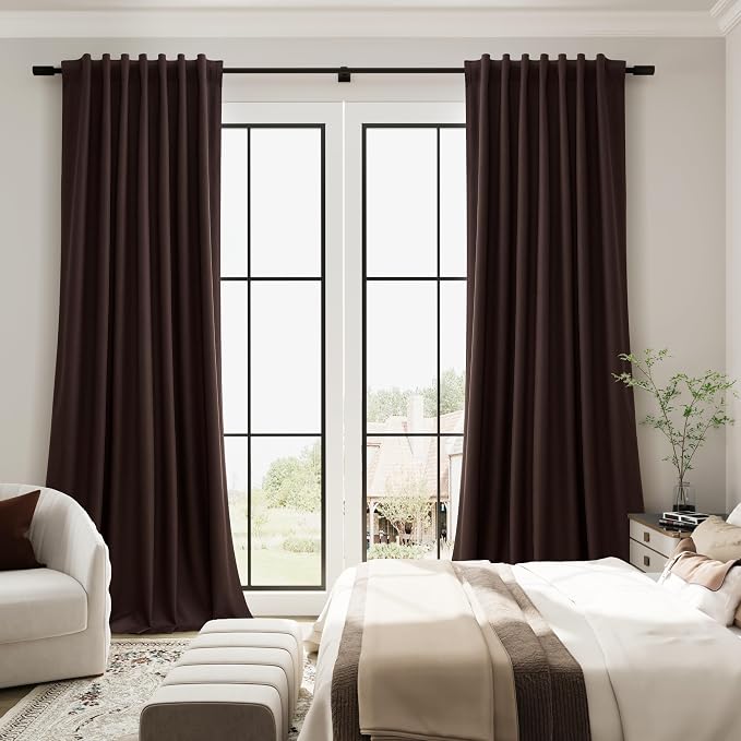 Coffee Linen 100% Blackout Curtains - Image 7
