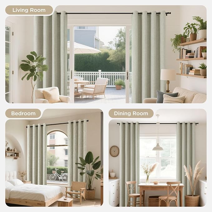 Joydeco Blackout Room Divider Curtains, Extra Wide Light Beige Sliding Door - Image 7