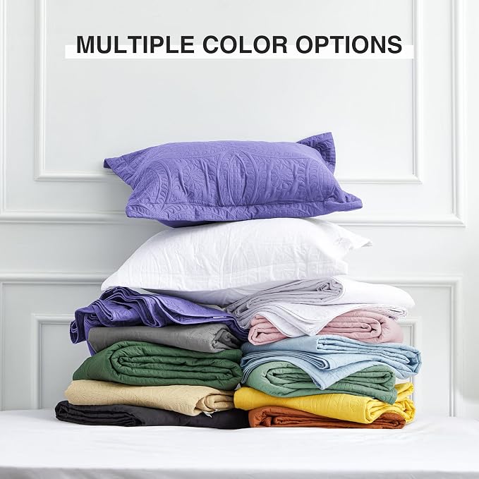 Love's cabin Quilts for Full Bed Deep Purple Bedspreads Bedding Set - Image 8