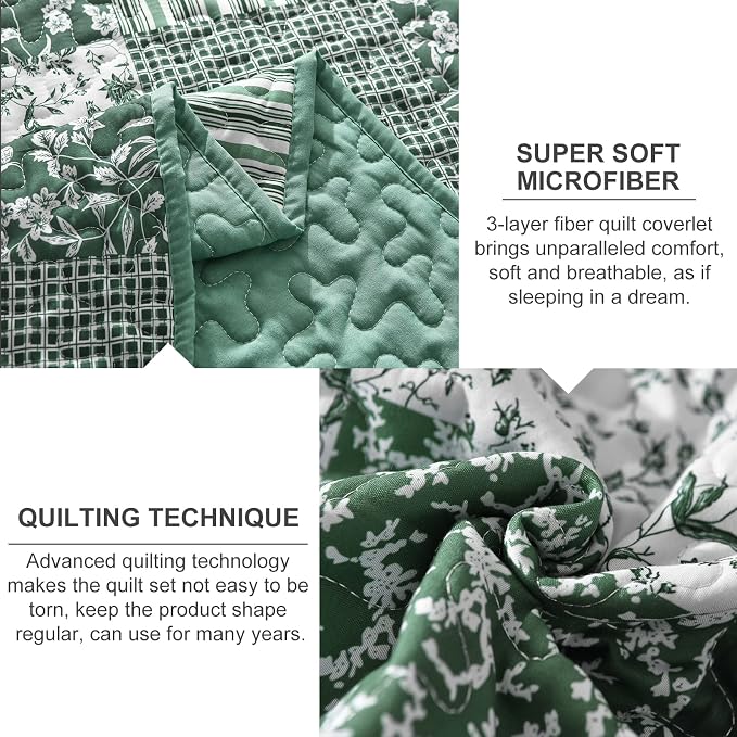 Mybedsoul Boho Quilt King Size, Patchwork Reversible Bedding Set, 3 Pieces - Image 6