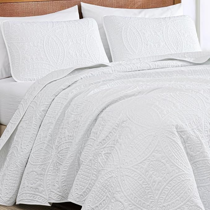 Chezmoi Collection 3 Piece 118 by 106" Austin Oversized Bedspread Coverlet Set - Image 3