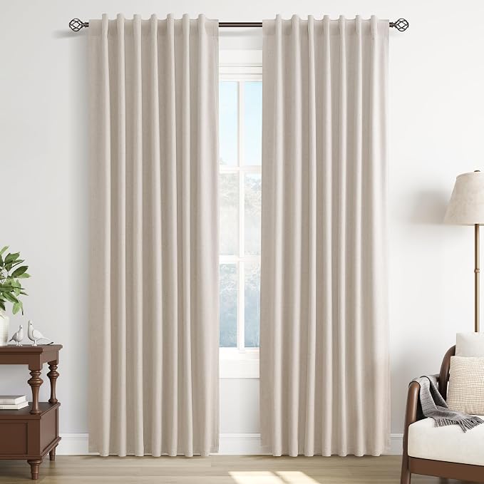 Natural Linen 100% Blackout Curtains by Guken