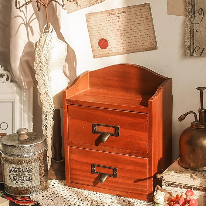 Floating Nightstand Shelf with Drawer Rustic Wood Floating Wall Drawers Bedside - Image 2