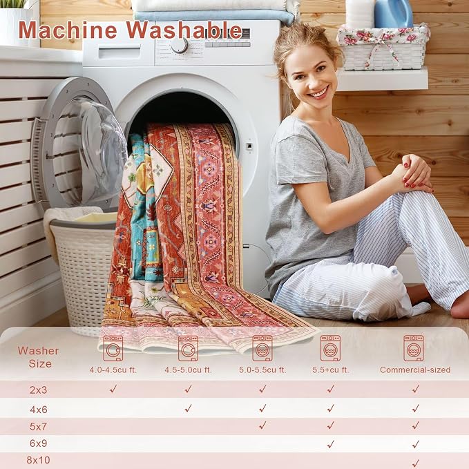 Macgace Washable Vintage Small Area Rug - Image 8