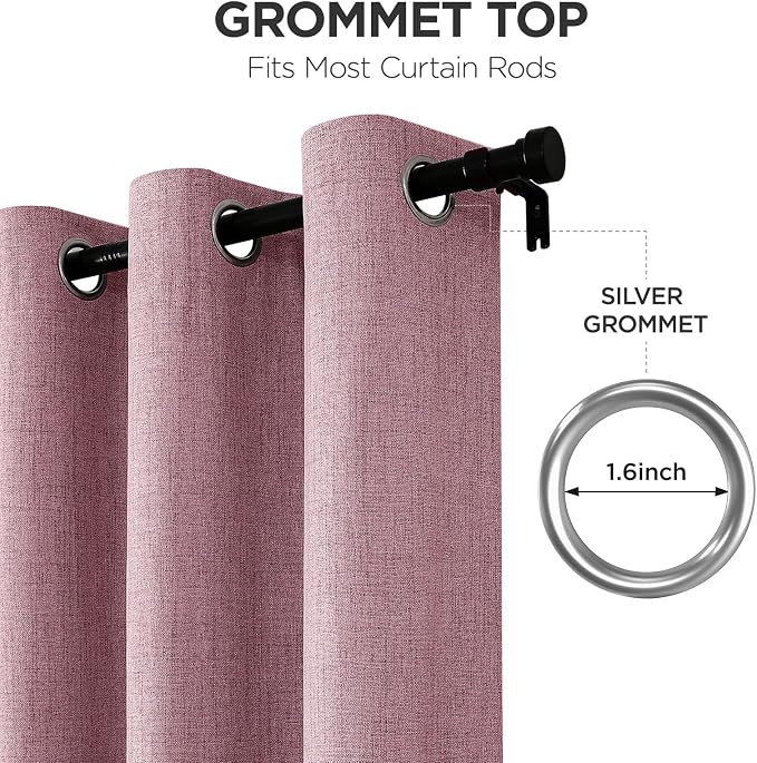 Joydeco Light Pink Blackout Curtains 108 Inches Long, Extra Long Curtains 108 - Image 5