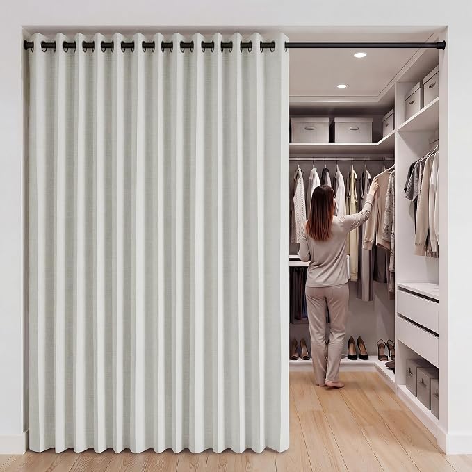 RYB HOME Accordion Style Room Divider Curtains 100% Blackout | Curtain - Image 8