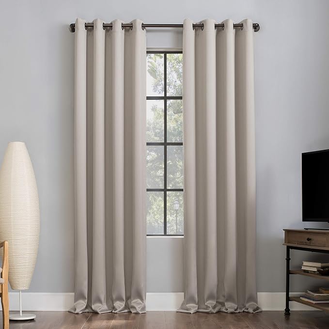 Sun Zero Nordic 2-pack Theater Grade Extreme Total Blackout Grommet Curtain by SunZero%E2%84%A2