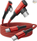 USB C Cable [2Pack, 3.3ft] 240W Fast Charging Type C Cord, Nylon Braided USB 2.0 Cable for iPhone 17 16 15 Pro Plus Pro Max Air, iPad Pro, Samsung Galaxy S24 S23, Switch, MacBook Pro, Pixel-Red