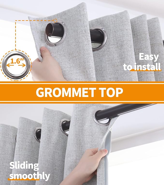 YoungsTex Linen Textured Blackout Curtains - Image 6