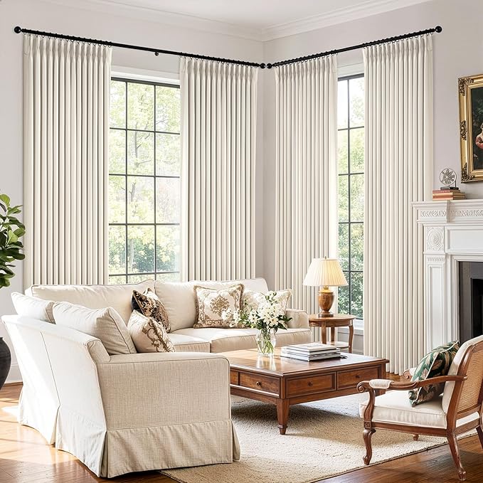MIULEE Pinch Pleated 100% Blackout Curtains 40"x92" Long Birch 4 Panels Set | - Image 6