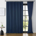 Navy Pleat Wide Width Drapes 80 x 102 inch Long 2 Panels by KEQIAOSUOCAI