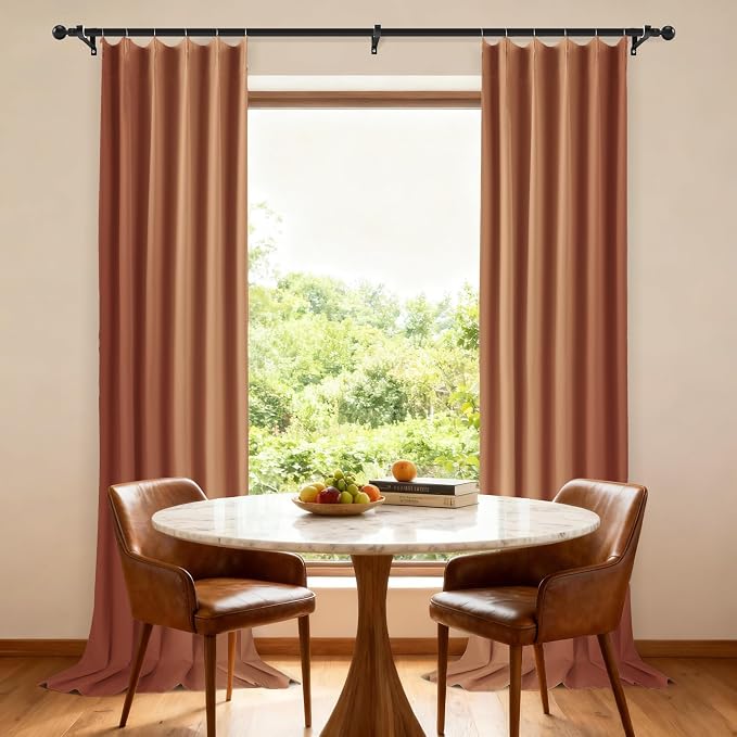 Etherealveil Terracotta Pinch Pleated Blackout Curtains 2 Panels 40"x112" | - Image 4