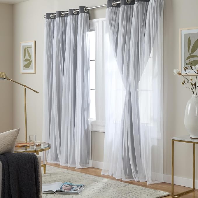TOWN & COUNTRY LUXE Talia Double Layer Indoor Curtains, Sheer and Room - Image 3