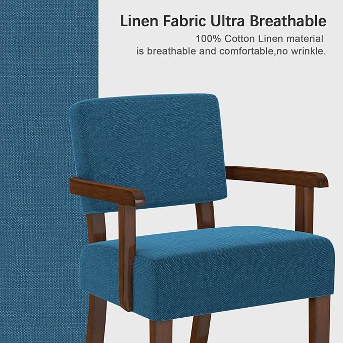 Accent Chair with Wood Frame, Arm Chairs Oversized with Soft Seat and Armrests