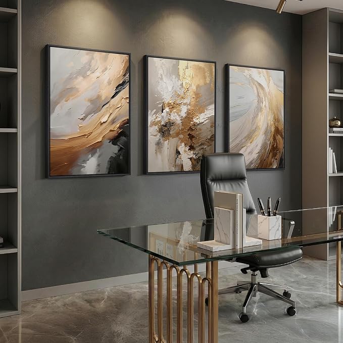 Large Framed Neutral Abstract Wall Art - Image 4