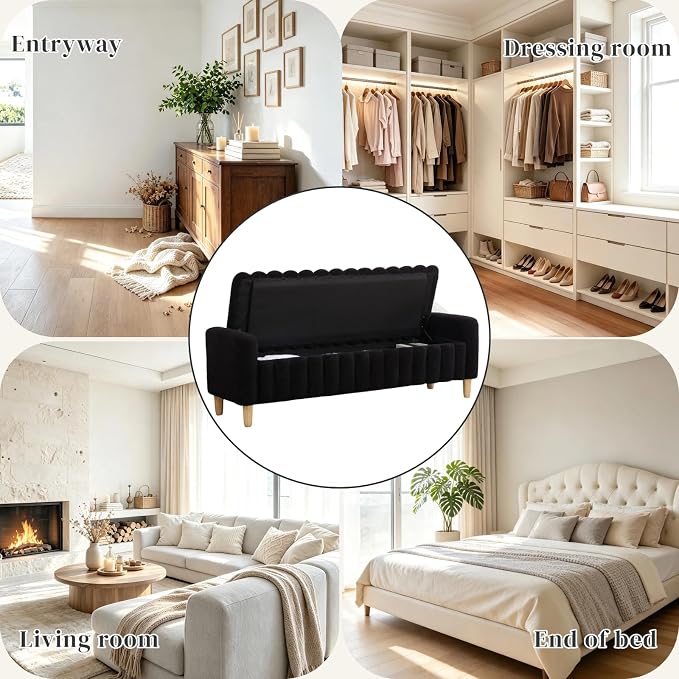 Aoiy & Wifon 63.4" W Large Storage Ottoman Bench, King Size End of Bed Storage - Image 7