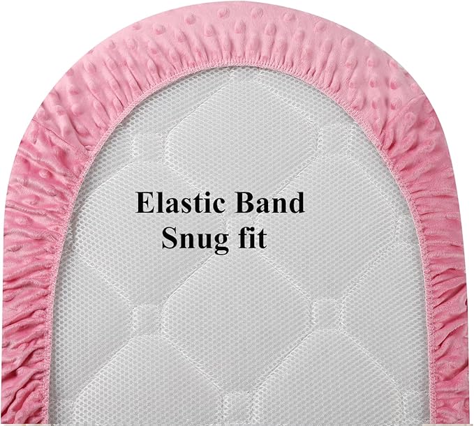 Dot Bassinet Sheet Set 2 Pack Stretch Fitted Cradle Sheets,Ultra Soft,Universal Fit Oval Rectangle Hourglass Pad/Mattress, for Baby Girls and Boys Pink, Love