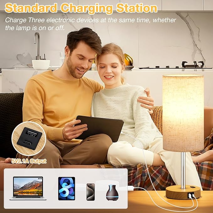 Dicoool 17.4" Bedside Lamp for Bedroom - Image 4
