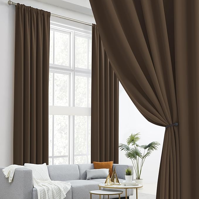 Blackout Curtains/Drapes 120 Inches Long, 2 Panels, 52x120 | Light Blocking - Image 2