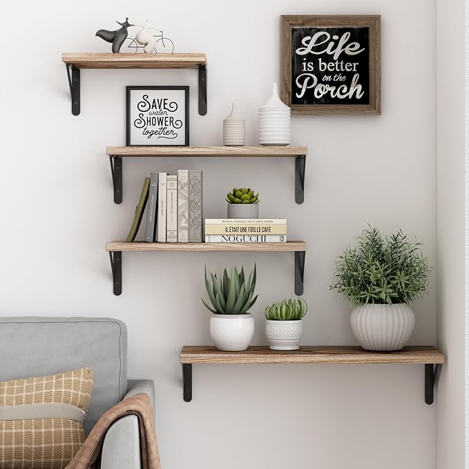 YGEOMER 4 Different Sizes Floating Shelves - Image 5
