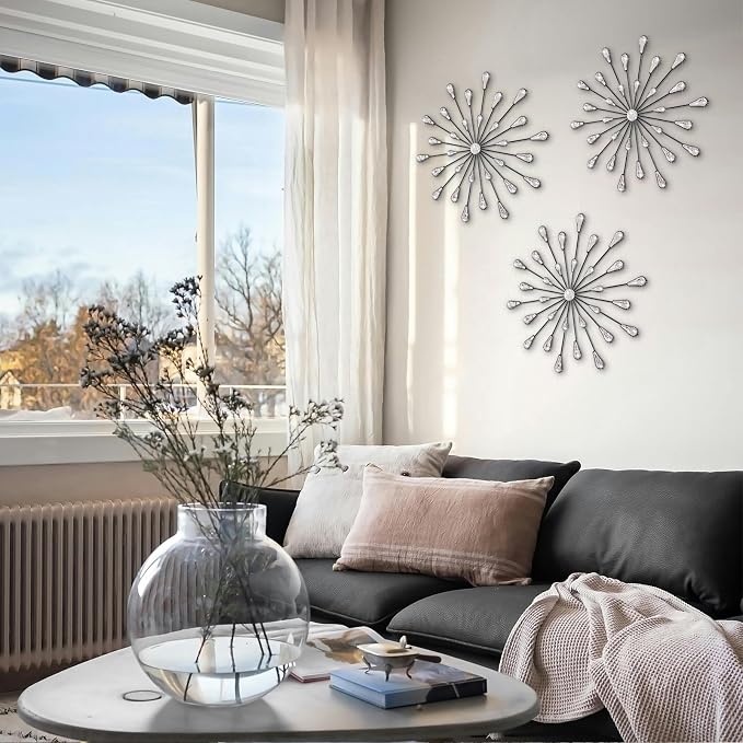 ZEXUIRU 3 Set Black Starburst Wall Art - Image 5