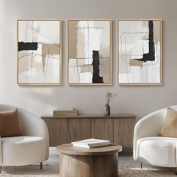 Large Framed Abstract Wall Art, 20x30 In, Canvas prints, wood frame, Minimalist - Image 8