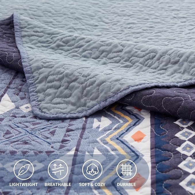 Quilt Set King Size Bedspread 3 Piece Coverlet Lightweight Comforter Microfiber - Image 6
