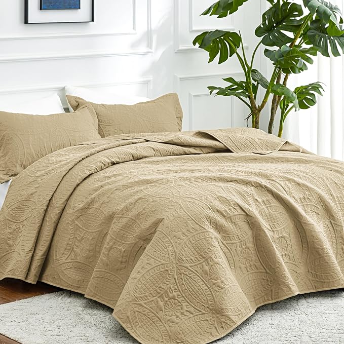 Love's cabin Quilts for Full Bed Camel Bedspreads Bedding Set - Image 2