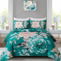 WONGS BEDDING Quilt King Size, Soft Microfiber Lightweight Plant Farmhouse Bed by WONGSBEDDING