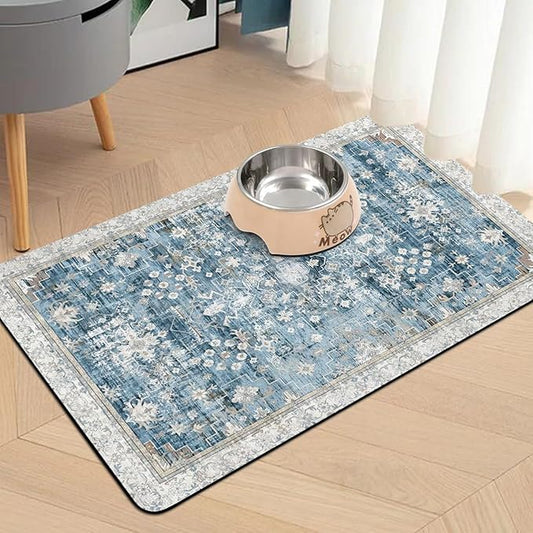 Pet Food Mats for Floor, Absorbent Dog Mat for Food and Water Dispenser Mat, Dog Food Mat Quick Dry Cat Food Mat Pet Supplies