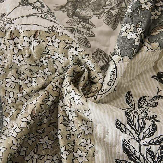 Cmfshape Floral Quilt Queen, 3-Pcs Bird Pattern Queen Set, Lightweight Bedspread - Image 6