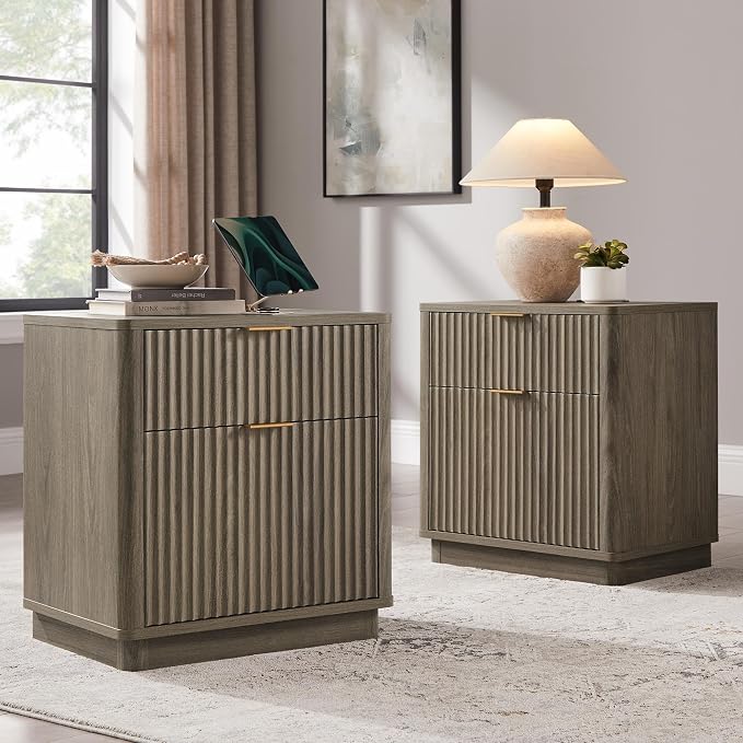 T4TREAM 23'' Fluted Nightstand Set of 2 by T4TREAMFurniture