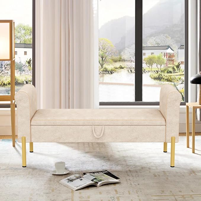 Alunaune Upholstered Storage Bench - Image 3