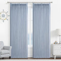 Light Blue Pinch Pleated Two Layer Thick Linen Curtains 90 Inches Long by PleatedDrapes