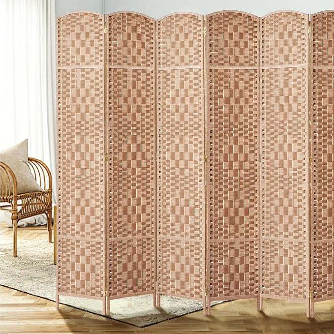RHF Room Divider Panel, 6Panel Partition Room Dividers, Wall Divider, Natural | - Image 4