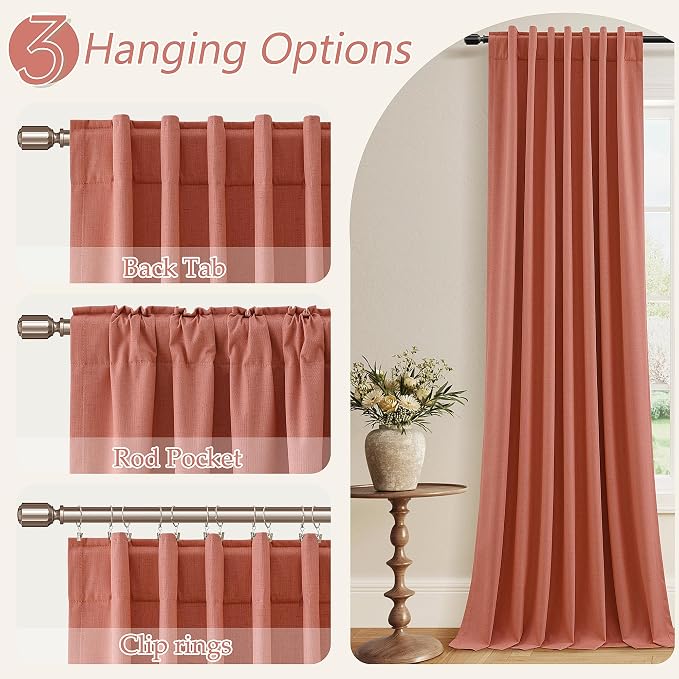 100% Blackout Curtains 90 Inch Length 2 Panels Set - Image 7