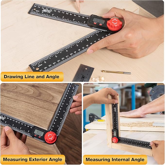 UNIPEC Digital Angle Finder Protractor, Angle Finder Ruler, 7inch 200mm 7inch/200mm, Angle Measuring Tool for Woodworking,Carpenter,Construction,DIY Measurement