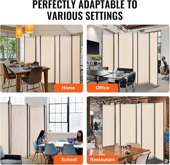 VEVOR Room Divider, 6 Panel Room Divider, Folding Privacy Screen and Portable - Image 6