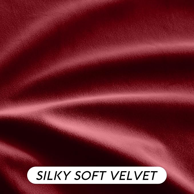 RYB HOME Red Velvet Blackout Curtains 84 inches - Image 6