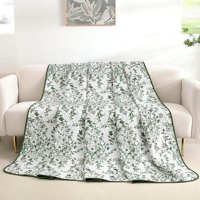 WONGS BEDDING Botanical King Quilt Bedding Set, 3 Pieces Bedspread, Polyester - Image 8
