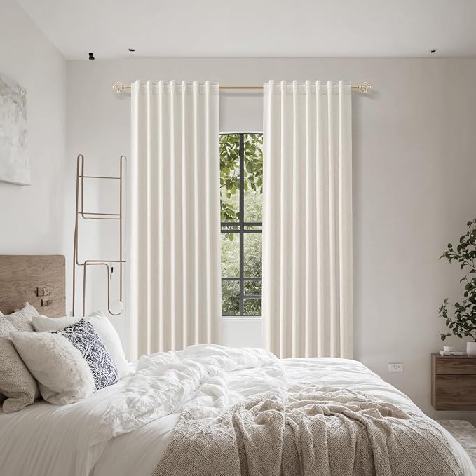 100% Blackout Linen Curtains for Bedroom 84 inches Long, Thermal Insulated Room - Image 9