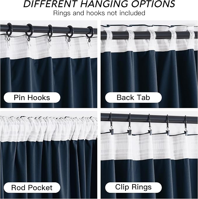 RYB HOME Velvet Curtains 102 inches Long, Extra Long High Ceiling Curtains | - Image 4