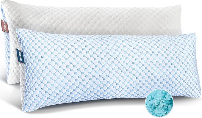 Nestl Cooling Pillow for Sleeping 2 Pack, Luxury Shredded Memory Foam Body by Nestl