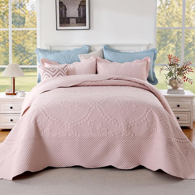 EVENHUG Oversized King Bedspreads California King Quilt Set - Image 2