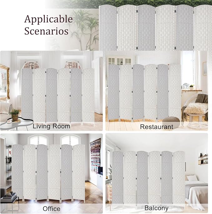 RHF Room Divider Panel, Partition Room Dividers, 6Panel Privacy Screen - Image 7