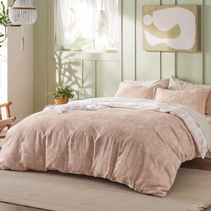 Bedsure Blush Pink Full Comforter Set - Image 2