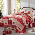 Christmas Quilt Set 3-Piece King Size Bedspread Coverlet 98''x106'' Lightweight by LEAONME